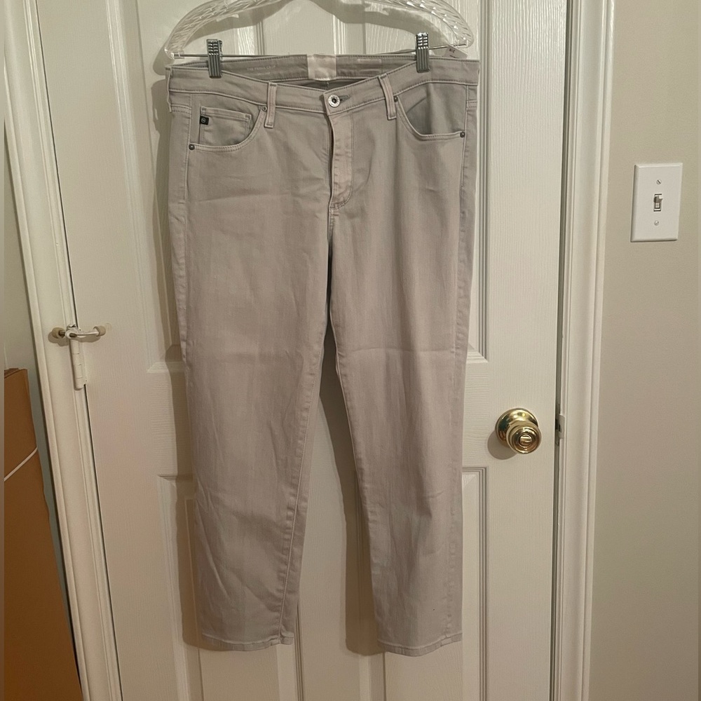 Ag Adriano Goldschmied stone colored crop pants